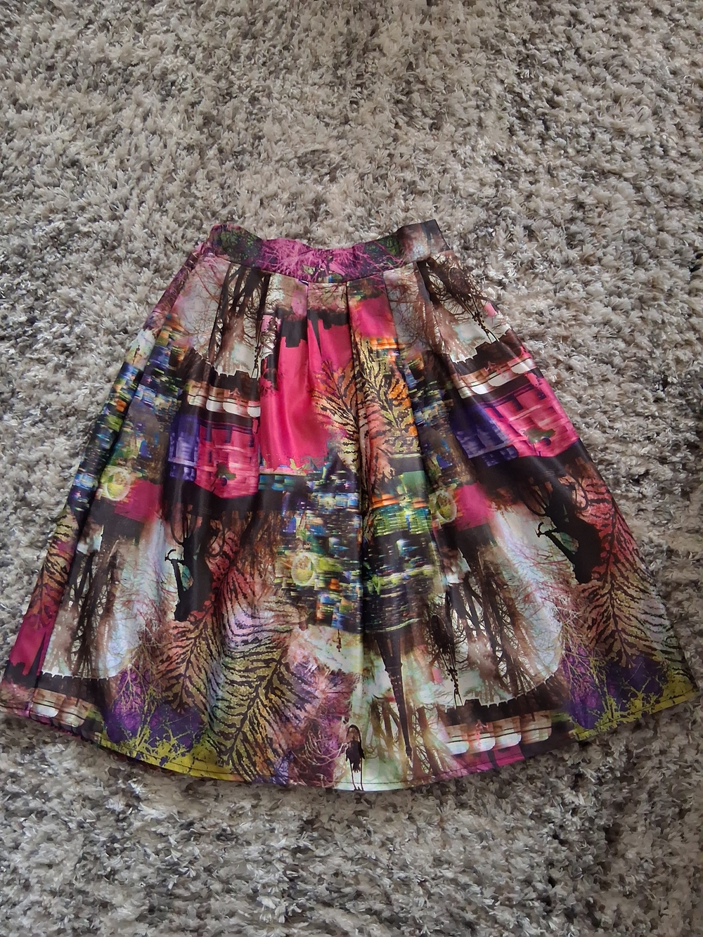 Vibrant Multicolor Printed A-Line Skirt